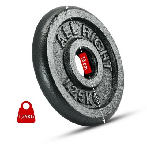 OBCIĄŻENIE ALLRIGHT CZARNE 1,25KG OBCIĄŻENIE ALLRIGHT CZARNE 1,25KG