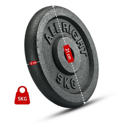OBCIĄŻENIE ALLRIGHT CZARNE 5,00KG OBCIĄŻENIE ALLRIGHT CZARNE 5,00KG