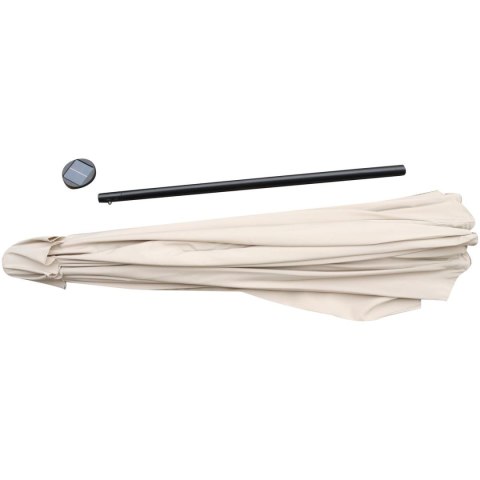 PARASOL OGRODOWY Z OŚWIETLENIEM LED 300CM BEŻOWY PARASOL OGRODOWY Z OŚWIETLENIEM LED 300CM BEŻOWY