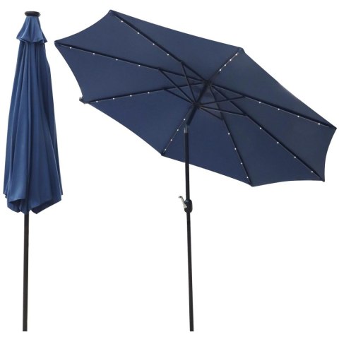 PARASOL OGRODOWY Z OŚWIETLENIEM LED 300CM GRANATOWY PARASOL OGRODOWY Z OŚWIETLENIEM LED 300CM GRANATOWY