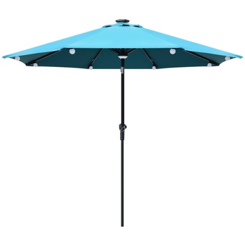 PARASOL OGRODOWY Z OŚWIETLENIEM ŻARÓWKI LED 270CM TURKUSOWY PARASOL OGRODOWY Z OŚWIETLENIEM ŻARÓWKI LED 270CM TURKUSOWY