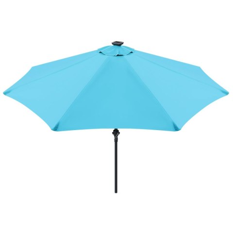 PARASOL OGRODOWY Z OŚWIETLENIEM ŻARÓWKI LED 270CM TURKUSOWY PARASOL OGRODOWY Z OŚWIETLENIEM ŻARÓWKI LED 270CM TURKUSOWY