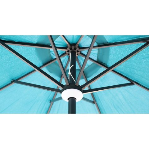 PARASOL OGRODOWY Z OŚWIETLENIEM ŻARÓWKI LED 270CM TURKUSOWY PARASOL OGRODOWY Z OŚWIETLENIEM ŻARÓWKI LED 270CM TURKUSOWY