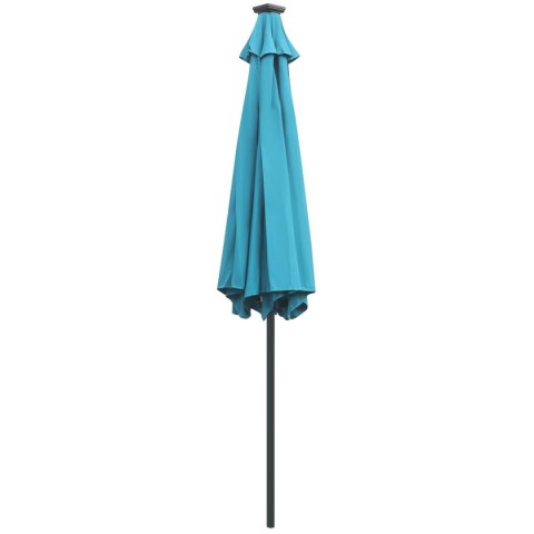 PARASOL OGRODOWY Z OŚWIETLENIEM ŻARÓWKI LED 270CM TURKUSOWY PARASOL OGRODOWY Z OŚWIETLENIEM ŻARÓWKI LED 270CM TURKUSOWY