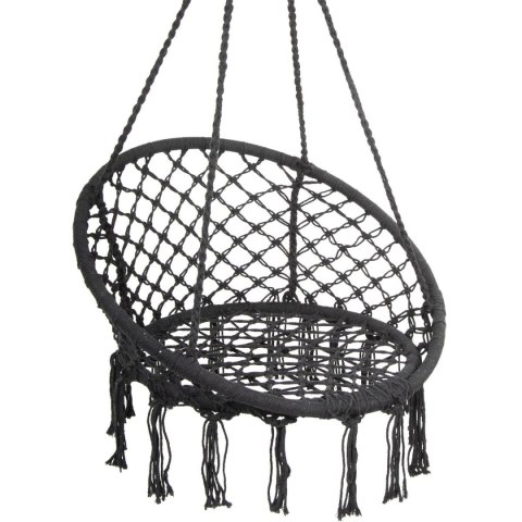 HAMAK AŻUROWY FOTEL WISZĄCY BOCIANIE GNIAZDO 80x60CM CIEMNY SZARY HAMAK AŻUROWY FOTEL WISZĄCY BOCIANIE GNIAZDO 80x60CM CIEMNY SZARY