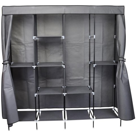 SZAFA TEKSTYLNA GARDEROBA 168x45x172CM CIEMNOSZARA 45238 SZAFA TEKSTYLNA GARDEROBA 168x45x172CM CIEMNOSZARA 45238