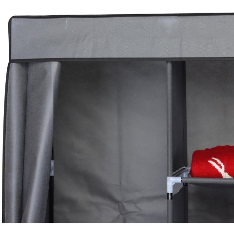 SZAFA TEKSTYLNA GARDEROBA 168x45x172CM CIEMNOSZARA 45238 SZAFA TEKSTYLNA GARDEROBA 168x45x172CM CIEMNOSZARA 45238