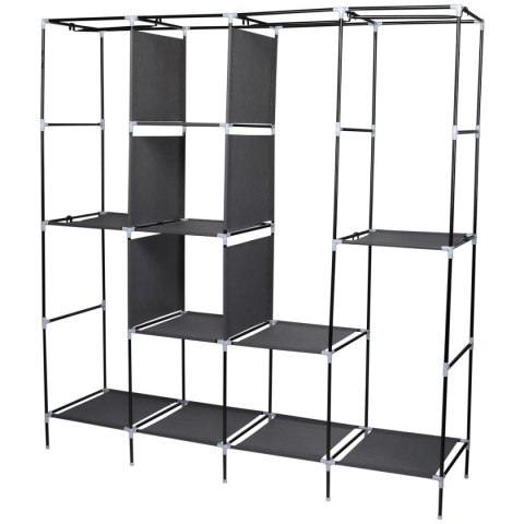 SZAFA TEKSTYLNA GARDEROBA 168x45x172CM CIEMNOSZARA 45238 SZAFA TEKSTYLNA GARDEROBA 168x45x172CM CIEMNOSZARA 45238