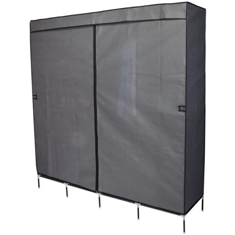 SZAFA TEKSTYLNA GARDEROBA 168x45x172CM CIEMNOSZARA 45238 SZAFA TEKSTYLNA GARDEROBA 168x45x172CM CIEMNOSZARA 45238