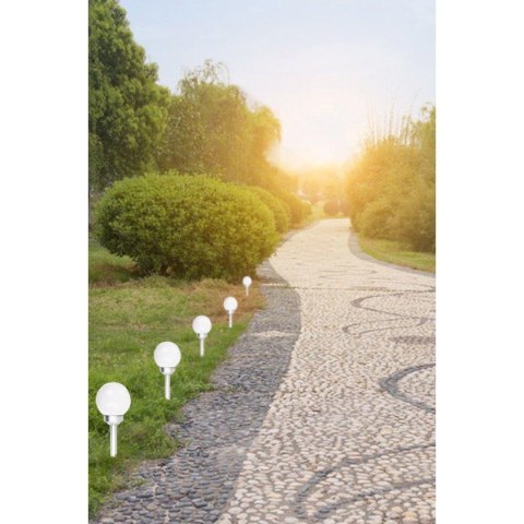 ZESTAW 9 LAMP SOLARNYCH KULA MLECZNA 15x44CM ZESTAW 9 LAMP SOLARNYCH KULA MLECZNA 15x44CM