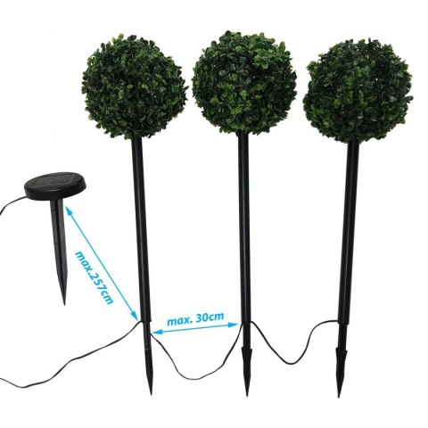 ZESTAW LAMP SOLARNYCH 3 KUL BUKSZPANOWYCH 27 LED ZESTAW LAMP SOLARNYCH 3 KUL BUKSZPANOWYCH 27 LED