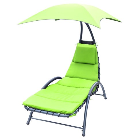 LEŻAK FOTEL Z PARASOLEM BERGAMO 200x125x180CM LIMONKA LEŻAK FOTEL Z PARASOLEM BERGAMO 200x125x180CM LIMONKA