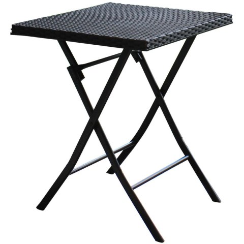 ZESTAW MEBLI BALKONOWYCH STÓŁ 58X58X70CM I 2 KRZESŁA CZARNY ZESTAW MEBLI BALKONOWYCH STÓŁ 58X58X70CM I 2 KRZESŁA CZARNY