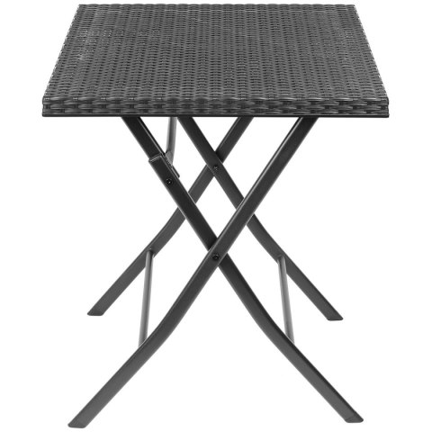 ZESTAW MEBLI BALKONOWYCH STÓŁ 58X58X70CM I 2 KRZESŁA CZARNY ZESTAW MEBLI BALKONOWYCH STÓŁ 58X58X70CM I 2 KRZESŁA CZARNY