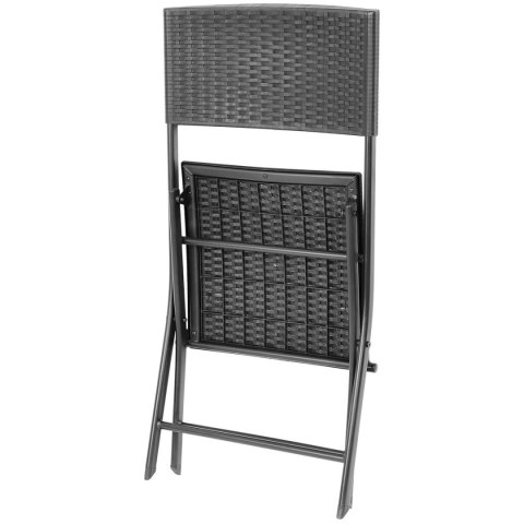 ZESTAW MEBLI BALKONOWYCH STÓŁ 58X58X70CM I 2 KRZESŁA CZARNY ZESTAW MEBLI BALKONOWYCH STÓŁ 58X58X70CM I 2 KRZESŁA CZARNY