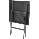 ZESTAW MEBLI BALKONOWYCH STÓŁ 58X58X70CM I 2 KRZESŁA CZARNY
