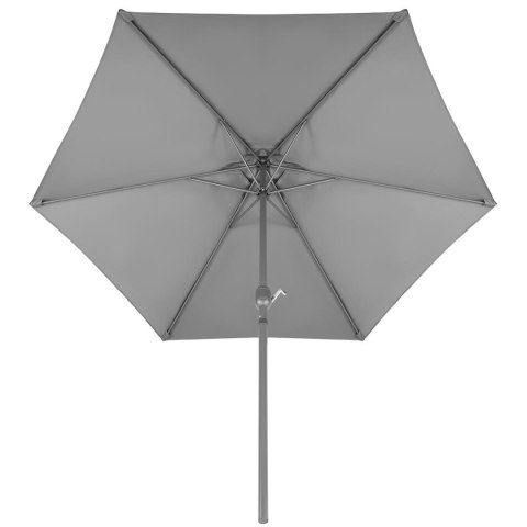 ZESTAW MEBLI OGRODOWYCH STÓŁ 4 KRZESŁA I PARASOL SZARY ZESTAW MEBLI OGRODOWYCH STÓŁ 4 KRZESŁA I PARASOL SZARY