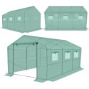 SZKLARNIA TUNEL OGRODOWY 200x350x200CM PE KONSTRUKCJA STAL ZIELONA