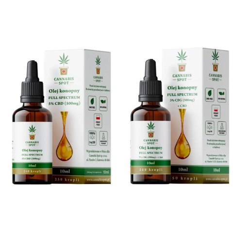 Zestaw Olejek CBD 5% + CBG 5% Full Spectrum – Naturalne Wsparcie Zdrowia Zestaw Olejek CBD 5% + CBG 5% Full Spectrum – Naturalne Wsparcie Zdrowia
