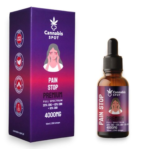 Olejek Pain Stop Premium 20% CBG + 10% CBN + 10% CBD – Naturalne Wsparcie Zdrowia Olejek Pain Stop Premium 20% CBG + 10% CBN + 10% CBD – Naturalne Wsparcie Zdrowia