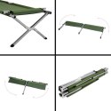 NC2756 Łóżko Polowe Składane 200 cm Zielone NILS CAMP –Komfort i Mobilność!
