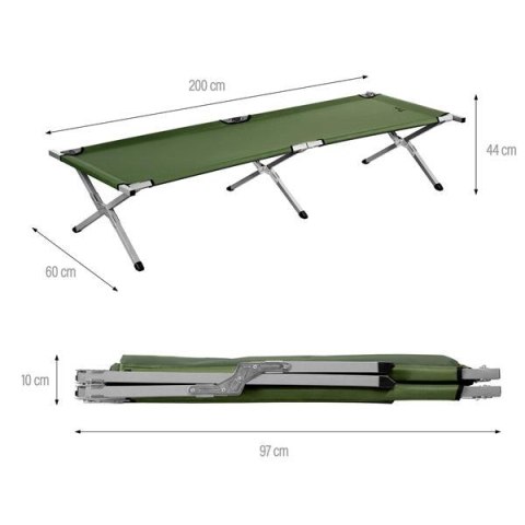 NC2756 Łóżko Polowe Składane 200 cm Zielone NILS CAMP –Komfort i Mobilność! NC2756 Łóżko Polowe Składane 200 cm Zielone NILS CAMP –Komfort i Mobilność!