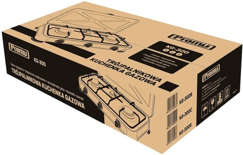 PROMIS KUCHENKA GAZOWA 3-PALNIKOWA,CZARNA KG300C