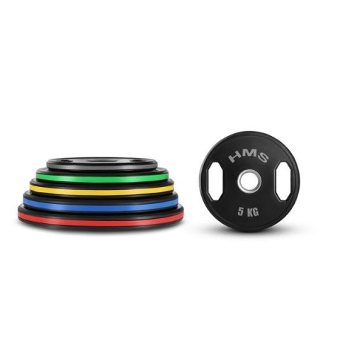 TOG05 talerze olimpijskie gumowane 2 x 5 kg HMS czarno-szare siłownia TOG05 talerze olimpijskie gumowane 2 x 5 kg HMS czarno-szare siłownia