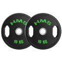 TOG10 talerze olimpijskie gumowane 2 x 10 kg HMS czarno-zielone siłownia