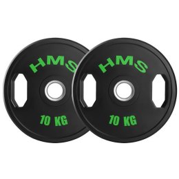 TOG10 talerze olimpijskie gumowane 2 x 10 kg HMS czarno-zielone siłownia