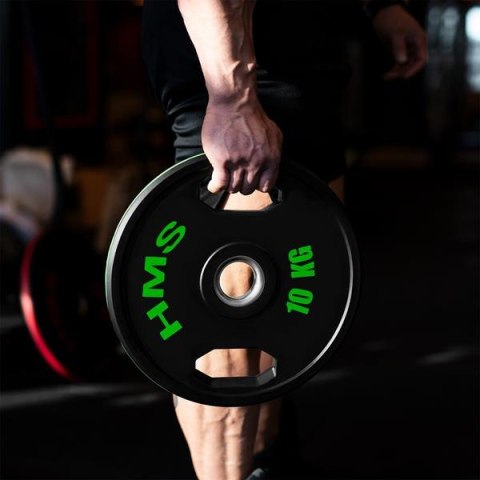 TOG10 talerze olimpijskie gumowane 2 x 10 kg HMS czarno-zielone siłownia TOG10 talerze olimpijskie gumowane 2 x 10 kg HMS czarno-zielone siłownia