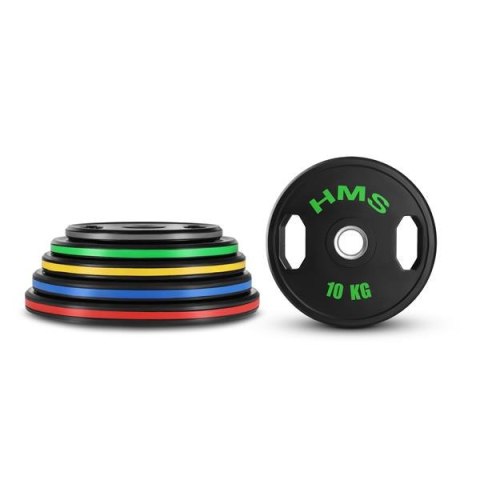TOG10 talerze olimpijskie gumowane 2 x 10 kg HMS czarno-zielone siłownia TOG10 talerze olimpijskie gumowane 2 x 10 kg HMS czarno-zielone siłownia