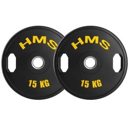 TOG15 talerze olimpijskie gumowane 2 x 15 kg HMS czarno-żółte siłownia