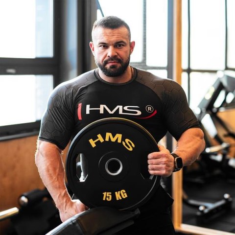 TOG15 talerze olimpijskie gumowane 2 x 15 kg HMS czarno-żółte siłownia TOG15 talerze olimpijskie gumowane 2 x 15 kg HMS czarno-żółte siłownia