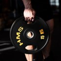 TOG15 talerze olimpijskie gumowane 2 x 15 kg HMS czarno-żółte siłownia