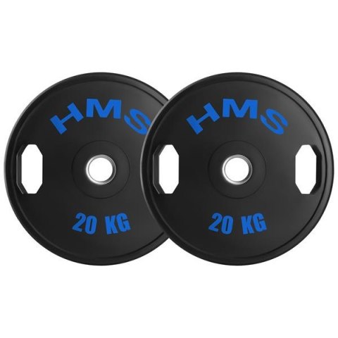 TOG20 talerze olimpijskie gumowane 2 x 20 kg HMS czarno-niebieskie siłownia TOG20 talerze olimpijskie gumowane 2 x 20 kg HMS czarno-niebieskie siłownia