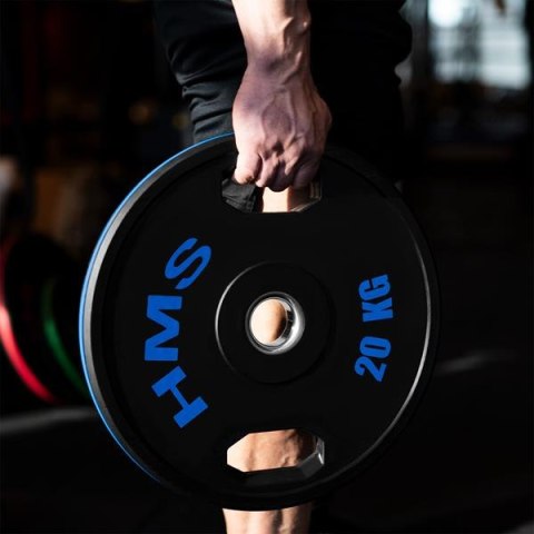 TOG20 talerze olimpijskie gumowane 2 x 20 kg HMS czarno-niebieskie siłownia TOG20 talerze olimpijskie gumowane 2 x 20 kg HMS czarno-niebieskie siłownia