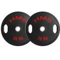 TOG25 talerze olimpijskie gumowane 2 x 25 kg HMS czarno-czerwone siłownia