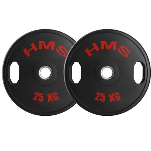 TOG25 talerze olimpijskie gumowane 2 x 25 kg HMS czarno-czerwone siłownia TOG25 talerze olimpijskie gumowane 2 x 25 kg HMS czarno-czerwone siłownia