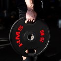 TOG25 talerze olimpijskie gumowane 2 x 25 kg HMS czarno-czerwone siłownia