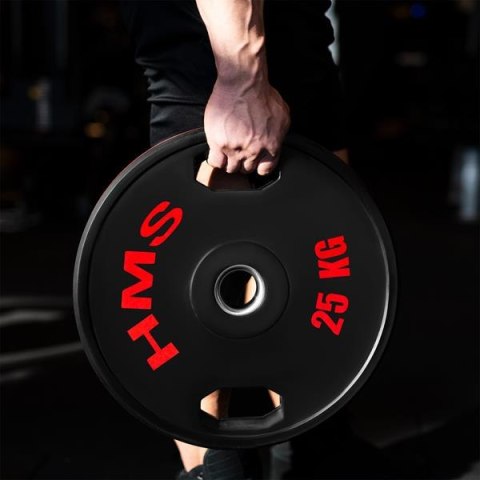 TOG25 talerze olimpijskie gumowane 2 x 25 kg HMS czarno-czerwone siłownia TOG25 talerze olimpijskie gumowane 2 x 25 kg HMS czarno-czerwone siłownia