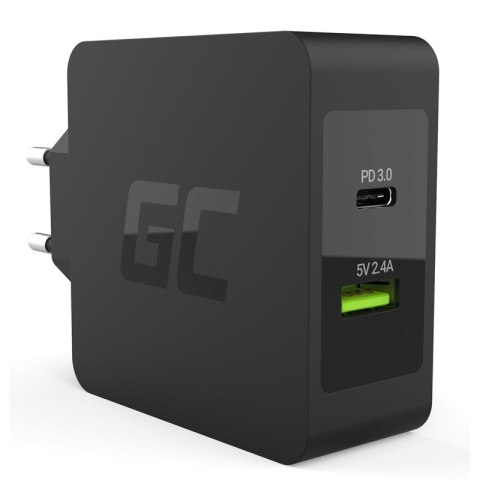 Green Cell - Ładowarka USB-C 45W PD z przewodem USB-C i dodatkowym portem USB Green Cell - Ładowarka USB-C 45W PD z przewodem USB-C i dodatkowym portem USB