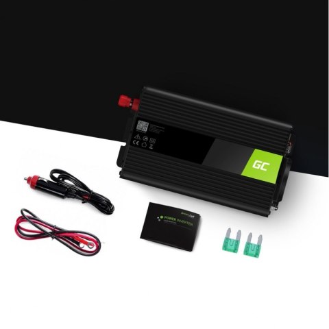 Green Cell - Przetwornica napięcia Inwerter 12V na 230V 300W/600W Czysta sinusoida Green Cell - Przetwornica napięcia Inwerter 12V na 230V 300W/600W Czysta sinusoida