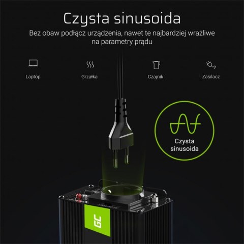 Green Cell - Przetwornica napięcia Inwerter tryb UPS 12V na 230V Czysta sinusoida 300W/600W do Pompy centralnego ogrzewania Green Cell - Przetwornica napięcia Inwerter tryb UPS 12V na 230V Czysta sinusoida 300W/600W do Pompy centralnego ogrzewania