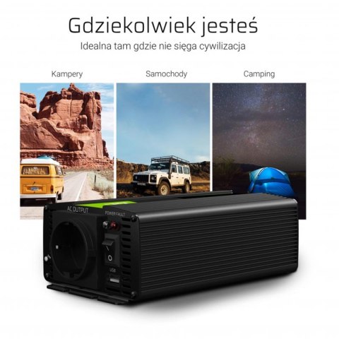 Green Cell - Przetwornica napięcia Inwerter tryb UPS 12V na 230V Czysta sinusoida 300W/600W do Pompy centralnego ogrzewania Green Cell - Przetwornica napięcia Inwerter tryb UPS 12V na 230V Czysta sinusoida 300W/600W do Pompy centralnego ogrzewania