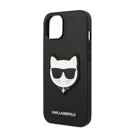Karl Lagerfeld Saffiano Choupette Head Patch Case - Etui iPhone 14 Plus (czarny) Karl Lagerfeld Saffiano Choupette Head Patch Case - Etui iPhone 14 Plus (czarny)