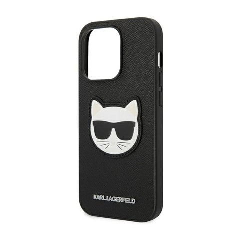 Karl Lagerfeld Saffiano Choupette Head Patch Case - Etui iPhone 14 Pro Max (czarny) Karl Lagerfeld Saffiano Choupette Head Patch Case - Etui iPhone 14 Pro Max (czarny)