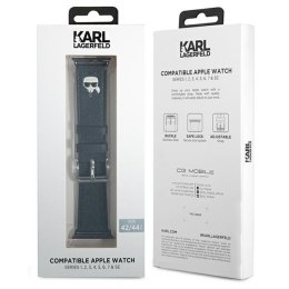 Karl Lagerfeld Saffiano Karl Head - Pasek do Apple Watch 42/44/45 mm (czarny)