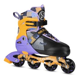 NA13810 ŁYŻWOROLKI TWIST ŻÓŁTE ROZM. L (39-42)-DYNAMICZNA JAZDA W KOMFORCIE