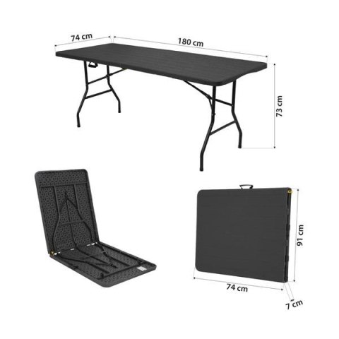 Stół Turystyczny NC1618 180 cm Antracyt NILS CAMP - Mobilny i Elegancki Stół Turystyczny NC1618 180 cm Antracyt NILS CAMP - Mobilny i Elegancki